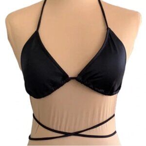 Victoria's Secret Santorini Strappy Wrap Triangle Bikini Top - Black, M